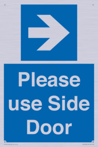 Please use Side Door (arrow Right) 